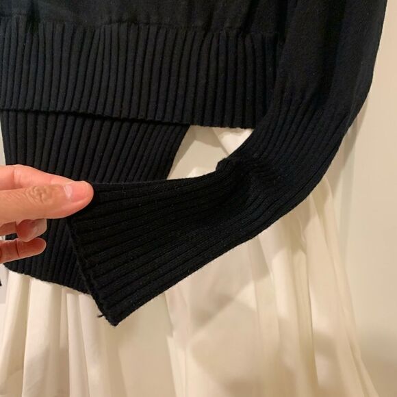 Avantlook Spliced Crewneck Sweater or Dress  - Blackwhite  size S - Picture 5 of 7